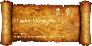 Klapka Veronika névjegykártya
